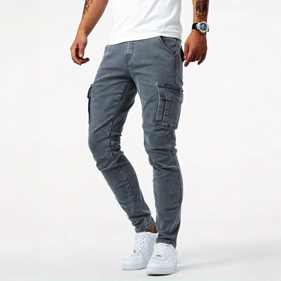 Cargo Trousers Men – Stylish Utility Pants with Pockets for Outdoor Wear Grey