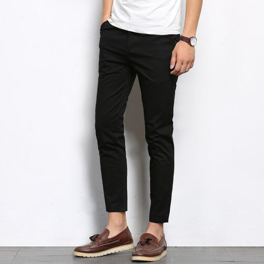 Men's Slim-Fit Trousers – Stylish Lightweight Dress Pants for Casual and Formal Wear Black