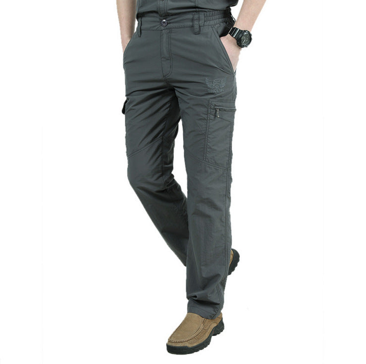 Men's Cargo Trousers – Multi-Pocket Pants for Outdoor Work and Casual Wear Grey