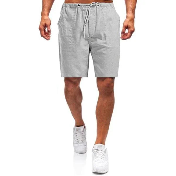 Men's Drawstring Shorts – Lightweight Casual Shorts for Summer & Travel Light Grey
