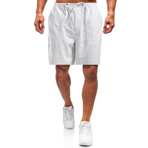 Men's Drawstring Shorts – Lightweight Casual Shorts for Summer & Travel White