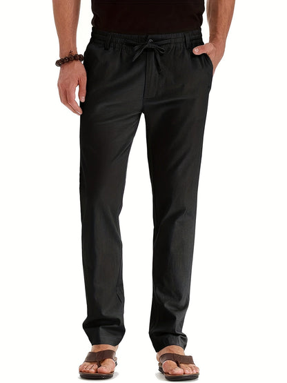 Men's Drawstring Trousers – Comfortable Casual Pants for Everyday Wear Black