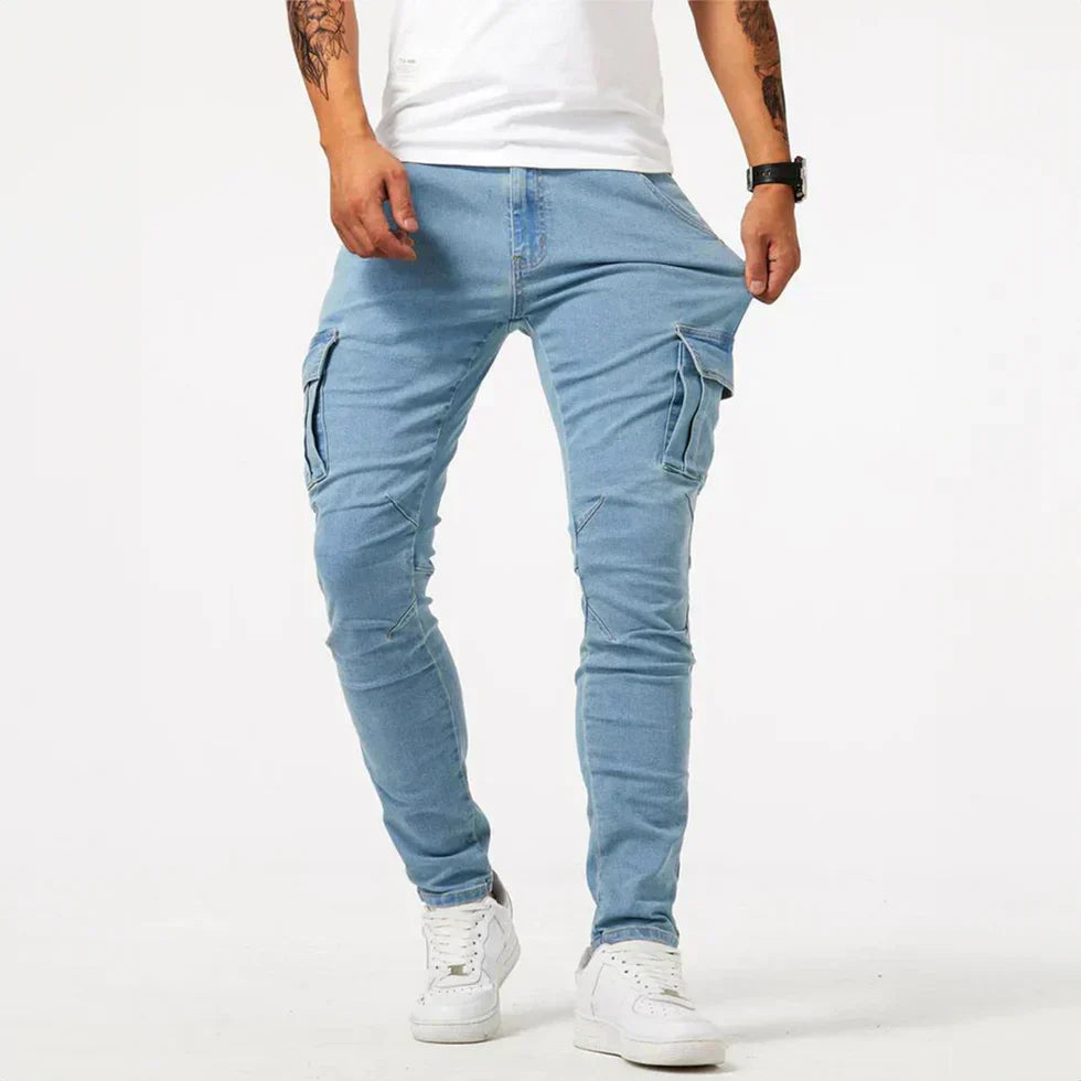 Cargo Trousers Men – Stylish Utility Pants with Pockets for Outdoor Wear Blue