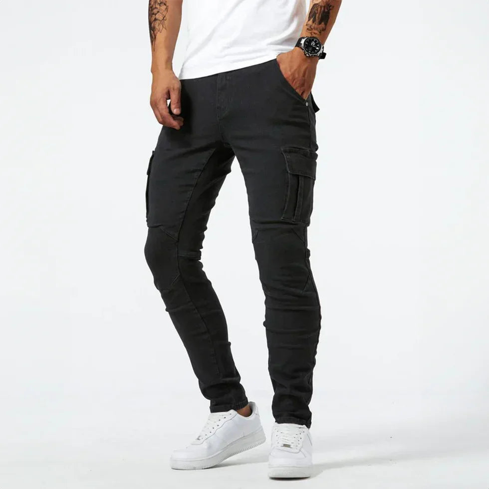 Cargo Trousers Men – Stylish Utility Pants with Pockets for Outdoor Wear Black