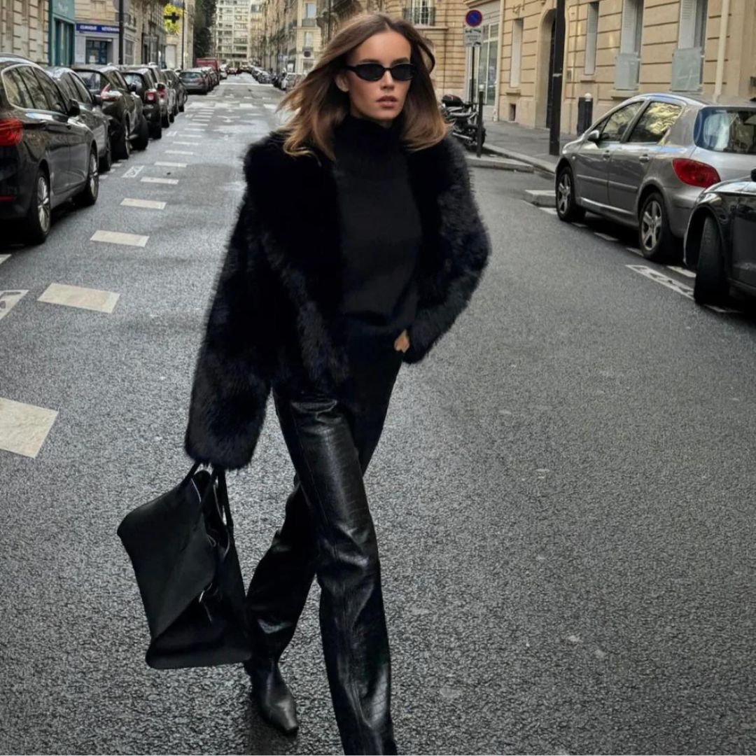Fluffy Jacket for Women – Cozy Cropped Fleece Outerwear for Winter