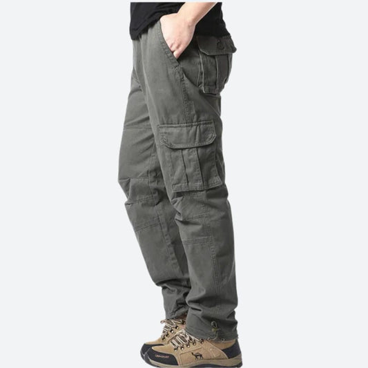 Men's Cargo Trousers – Durable Utility Pants with Pockets for Outdoor Wear Green