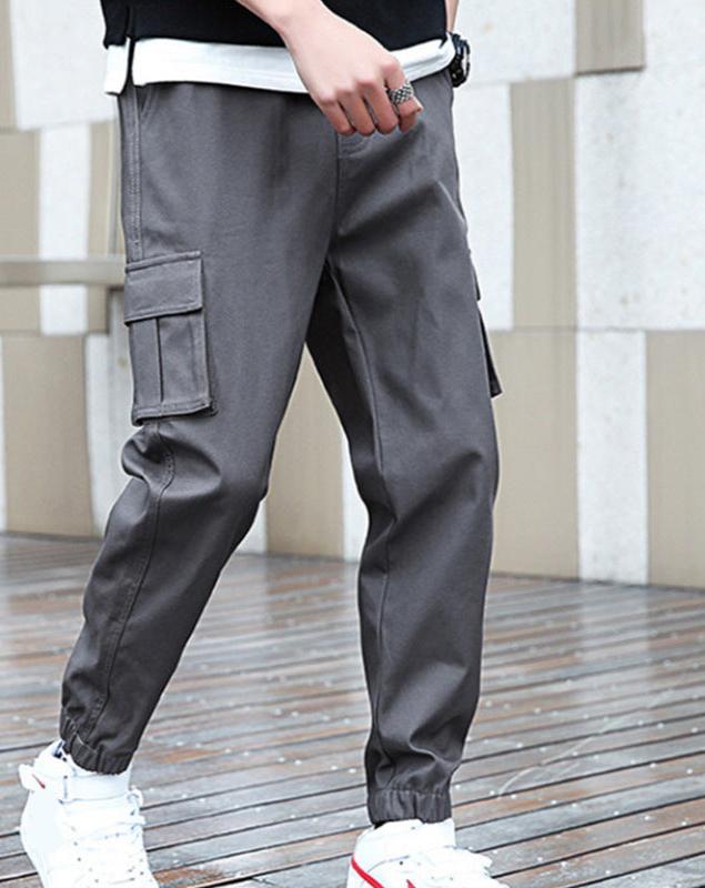 Men's Cargo Trousers – Durable Utility Pants with Pockets for Outdoor Wear Grey