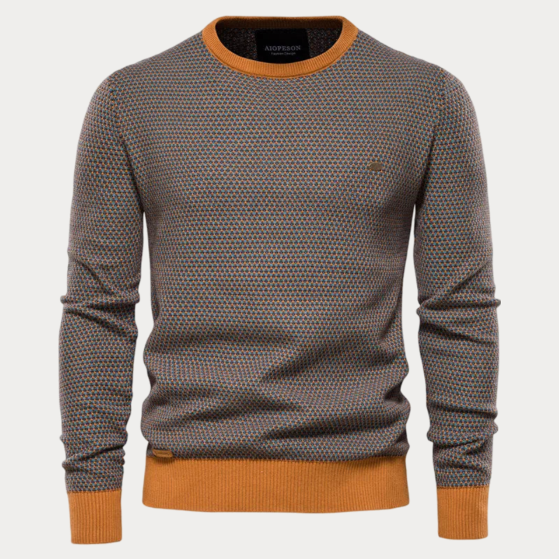 Men's Casual Knit Sweater – Soft Lightweight Pullover for Everyday Wear Orange
