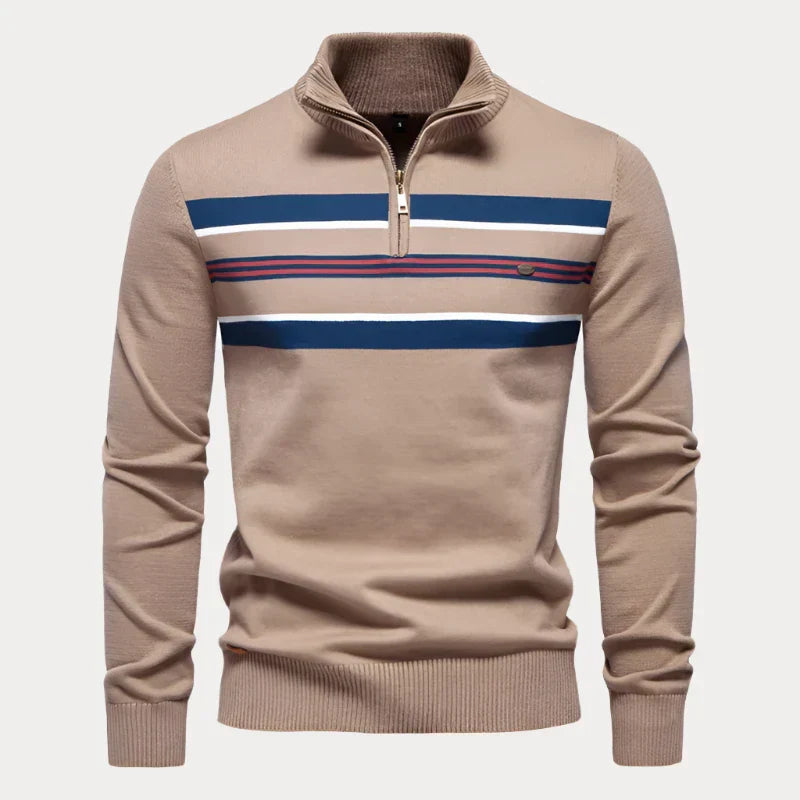 Men's Roll Neck Jumper – Warm Knit Sweater for Casual and Smart Outfits Khaki