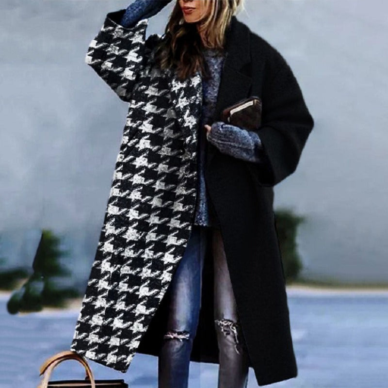 Long Women's Coat – Stylish Warm Outerwear for Winter Fashion & Comfort Black
