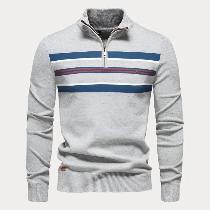 Men's Roll Neck Jumper – Warm Knit Sweater for Casual and Smart Outfits Light Grey