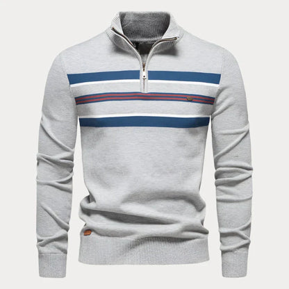 Men's Roll Neck Jumper – Warm Knit Sweater for Casual and Smart Outfits Light Grey