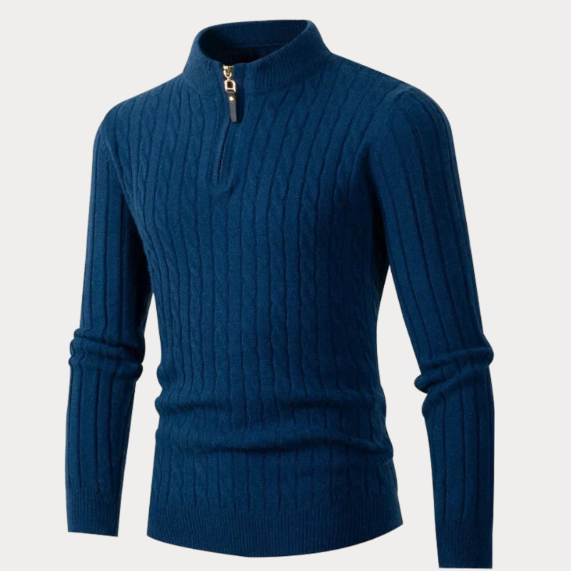 Men's Casual Knitted Sweater – Cozy Lightweight Pullover for Everyday Wear Blue