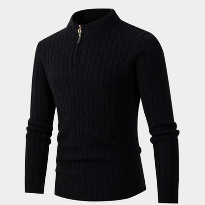 Men's Casual Knitted Sweater – Cozy Lightweight Pullover for Everyday Wear Black