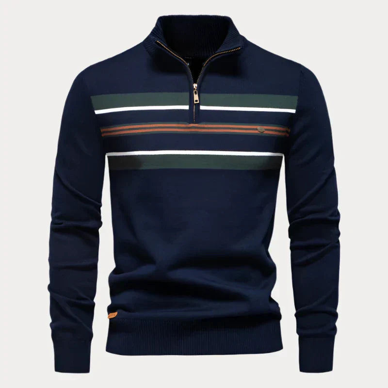 Men's Roll Neck Jumper – Warm Knit Sweater for Casual and Smart Outfits Navy Blue