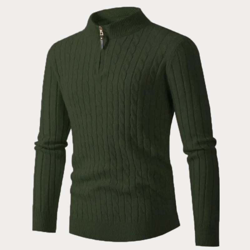 Men's Casual Knitted Sweater – Cozy Lightweight Pullover for Everyday Wear Army Green