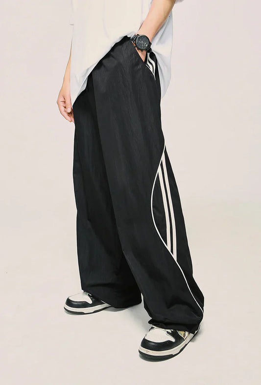 Men's Jogging Trousers – Striped Athletic Pants for Comfort and Style Black
