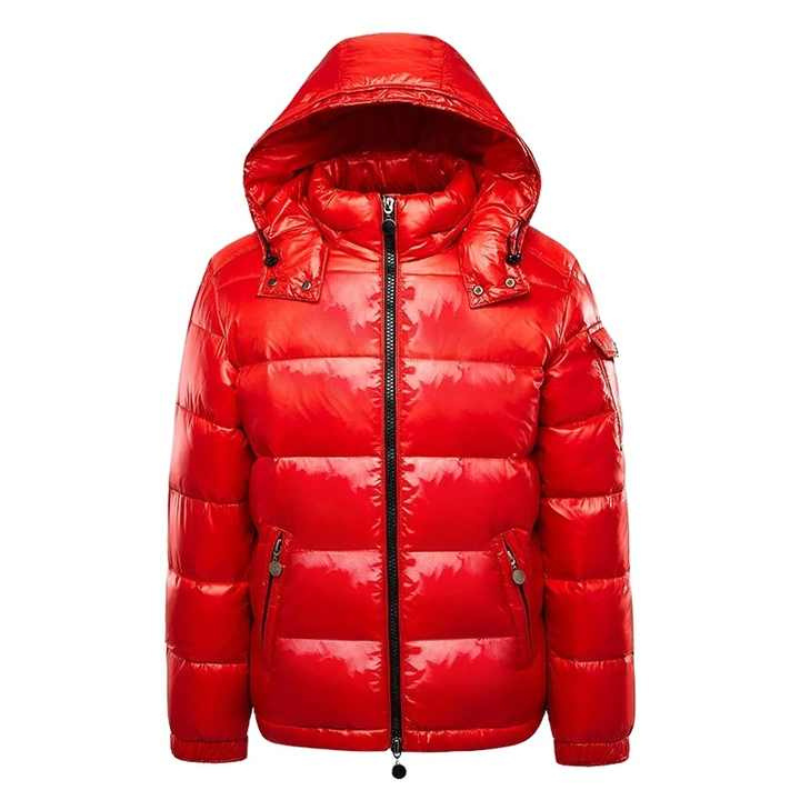 Men's Down Jacket – Stylish Warm Lightweight Winter Coat for Outdoor Wear Red