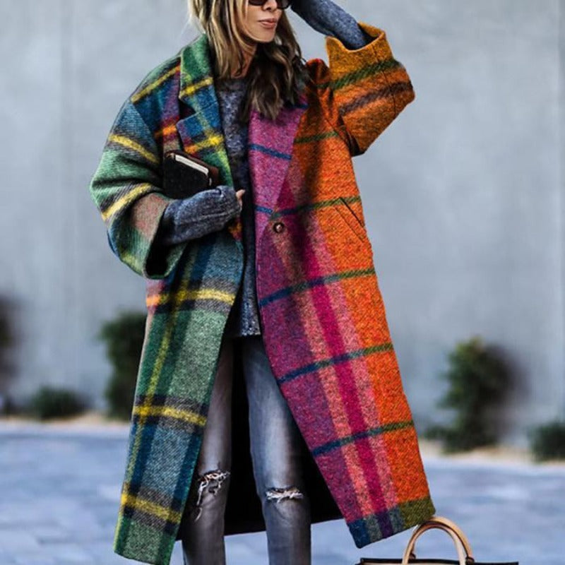 Long Women's Coat – Stylish Warm Outerwear for Winter Fashion & Comfort Orange