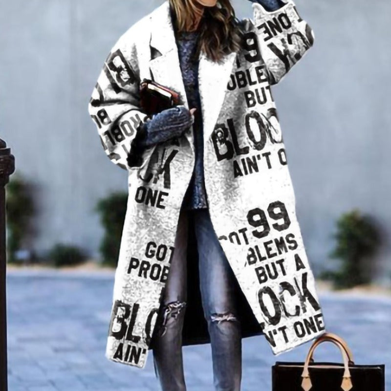 Long Women's Coat – Stylish Warm Outerwear for Winter Fashion & Comfort White