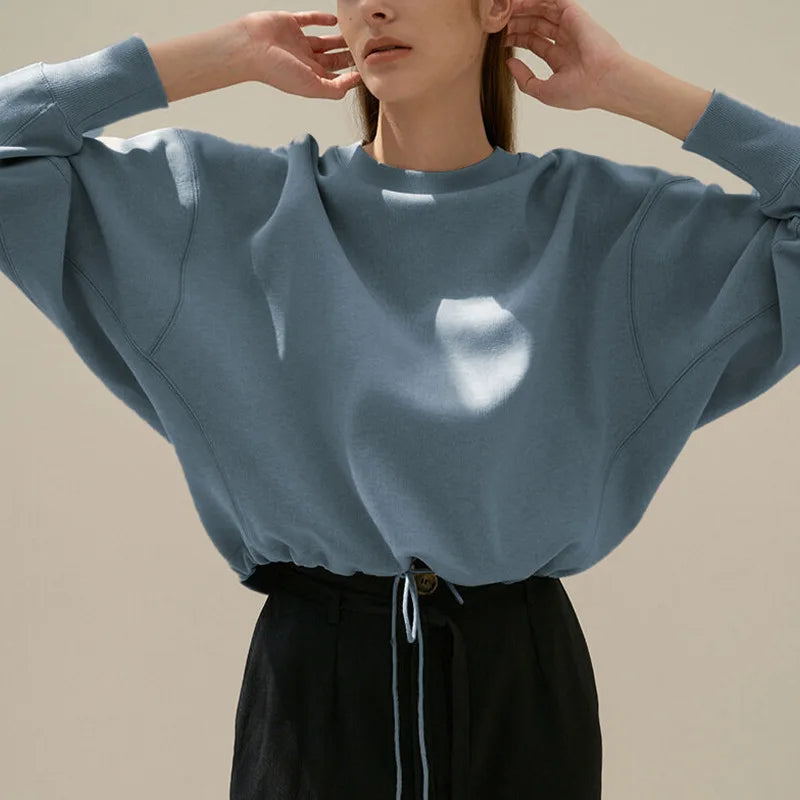 Women's Sweatshirt – Cozy Round Neck Pullover for Casual Wear and Comfort Blue