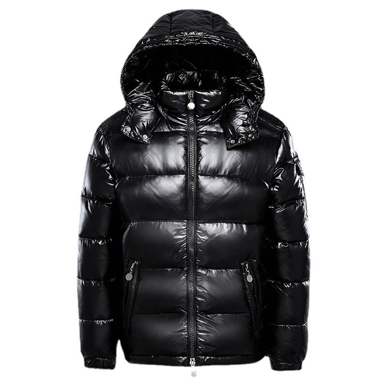Men's Down Jacket – Stylish Warm Lightweight Winter Coat for Outdoor Wear Black