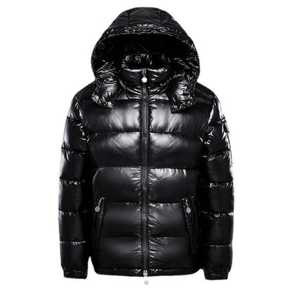 Men's Down Jacket – Stylish Warm Lightweight Winter Coat for Outdoor Wear Black